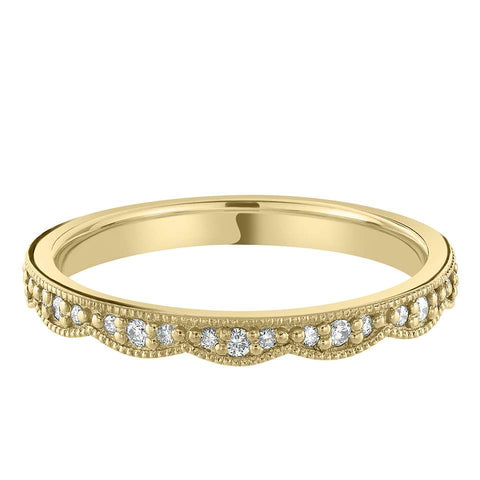 18ct Yellow Scalloped Diamond Ring