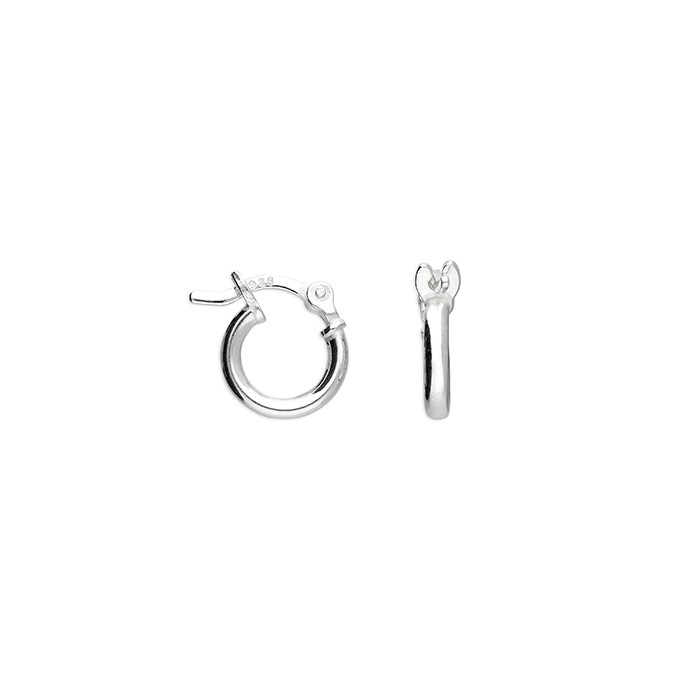 Silver 2mm Small Hinged Hoop Earrings