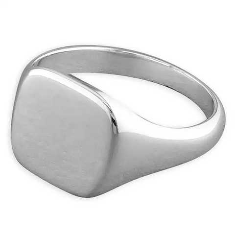 Sterling Silver Cushion Signet Ring