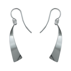 Sterling Silver Tapered Curve Twist Drop