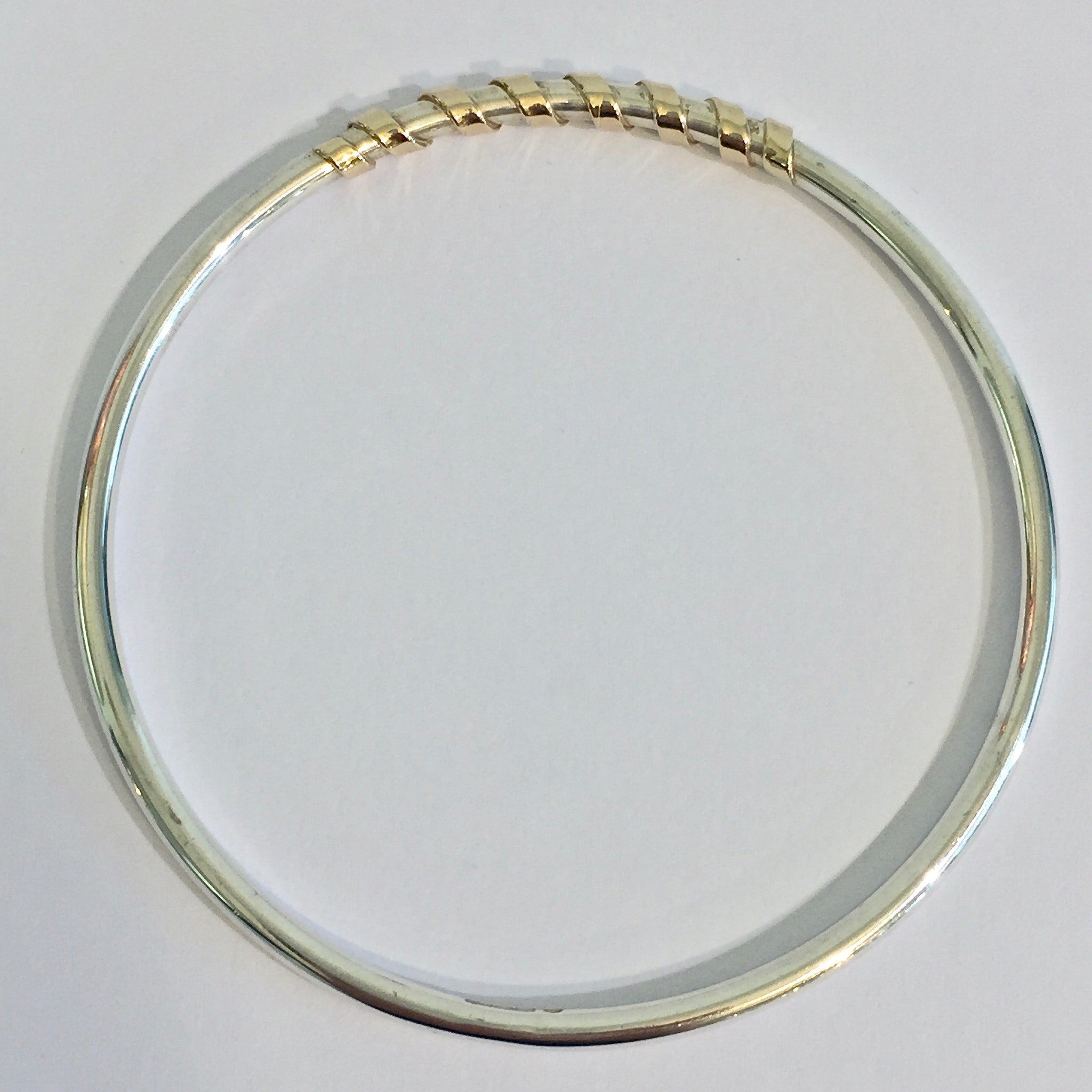 Octagonal Silver & 9ct Gold shops Bangle