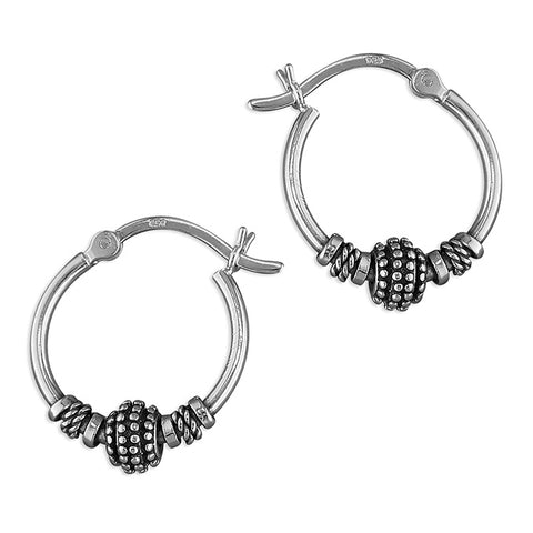 Sterling Silver Sleeper Round Hoops