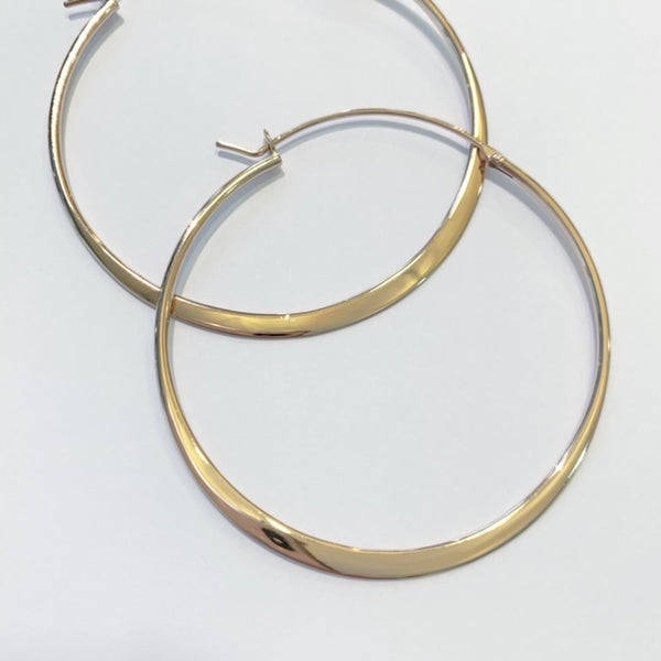 Silver Flat Creole Hoops