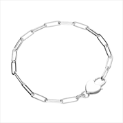 Sterling Silver Large heart Clasp Bracelet