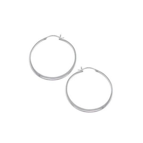 Silver Flat Creole Hoops