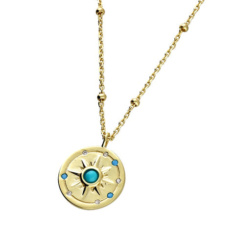 18ct Gold Plated Disc Necklace