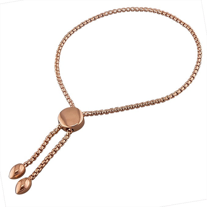 Rose Gold Round Slider Bracelet