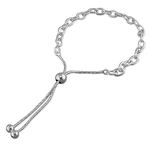 Sterling Silver Chain Slider Bracelet