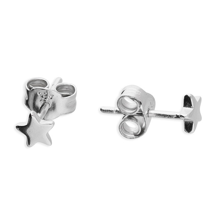 Sterling Silver Simple Star Studs