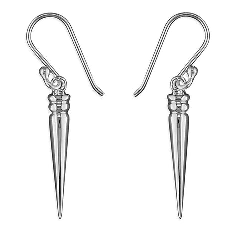 Sterling Silver Plain Flat-Back Spike Drop