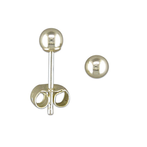 9ct White Gold Bead Stud