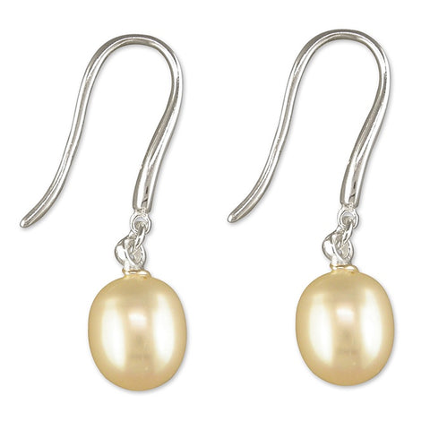 Sterling Silver White Pearl Drop Earrings