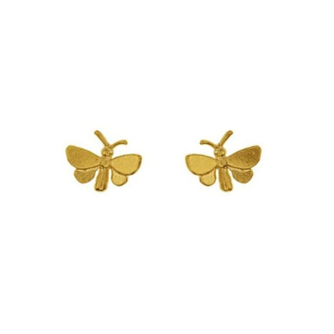 Alex Monroe Tiny Gold Butterfly Stud Earrings - TGE7/GP
