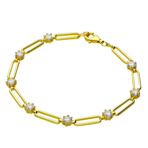 Gold Plated Paperclip Bracelet