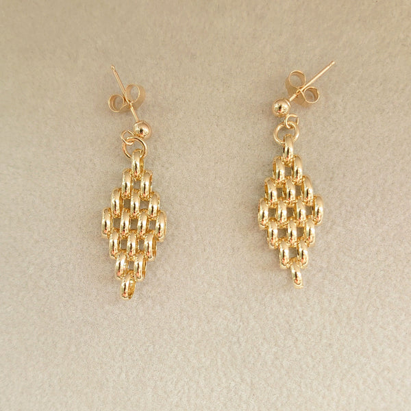 9ct Gold Linked  Drop Earrings