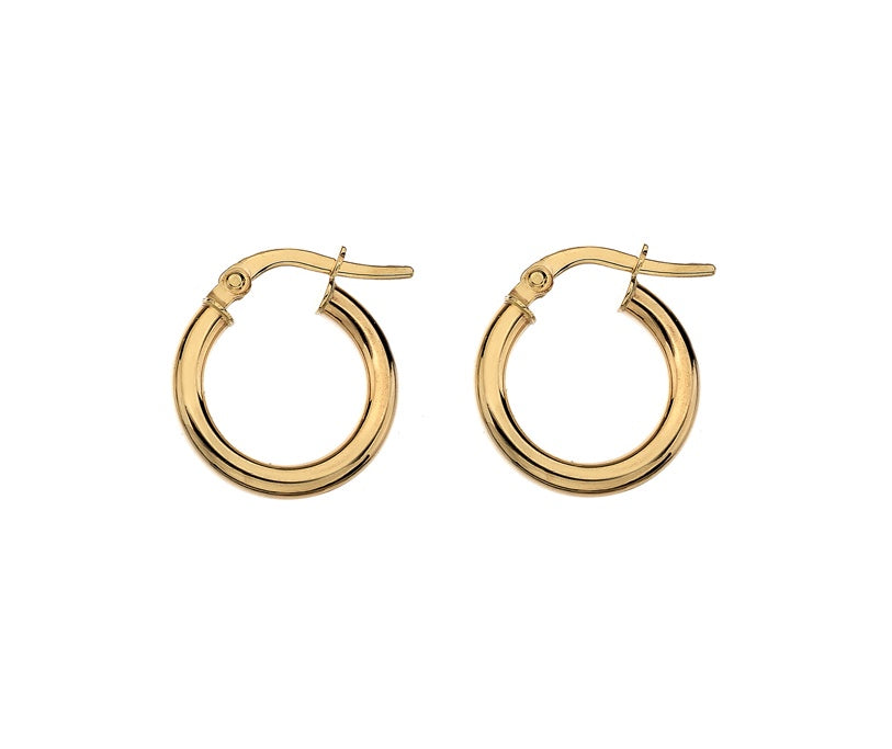 9ct Gold 15mm Polished Hoop