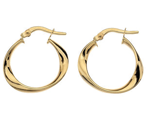 9ct Gold 20mm Twist Hoops