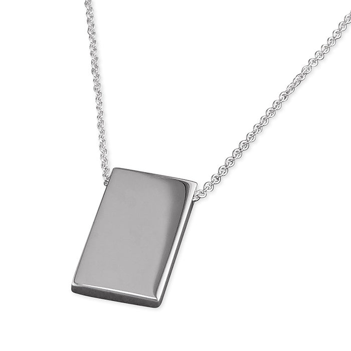 Mens silver clearance ingot necklace