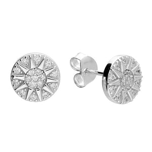 Sterling Silver Sun Sparkle Studs