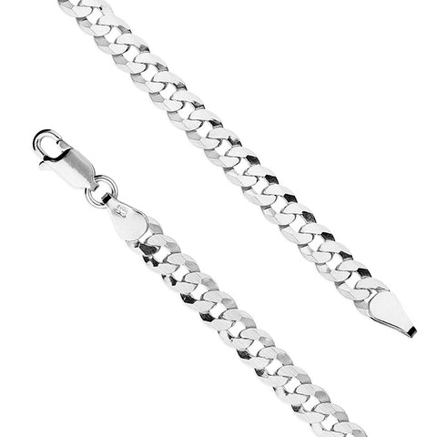 Silver Flat Curb Chain 20 inches