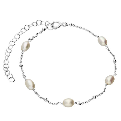 Sterling Silver Multi Pearl Bracelet
