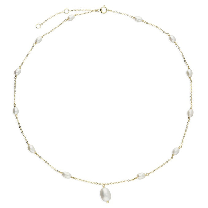 Gold Plated Multi Pearl Necklace
