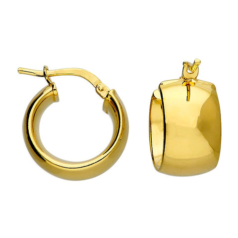 Gold Plated Chunky Flat Tube Hoops