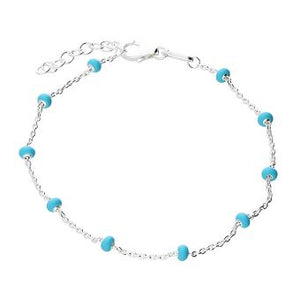 Sterling Silver Turquoise Bead Bracelet