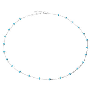 Sterling Silver Turquoise Bead Necklace