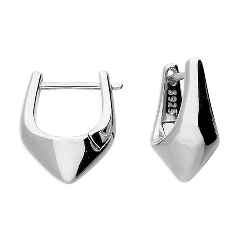 Silver Pointed Statement Huggie Earrings