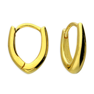 Gold Plated Mini 'V' hinged Huggie Earrings
