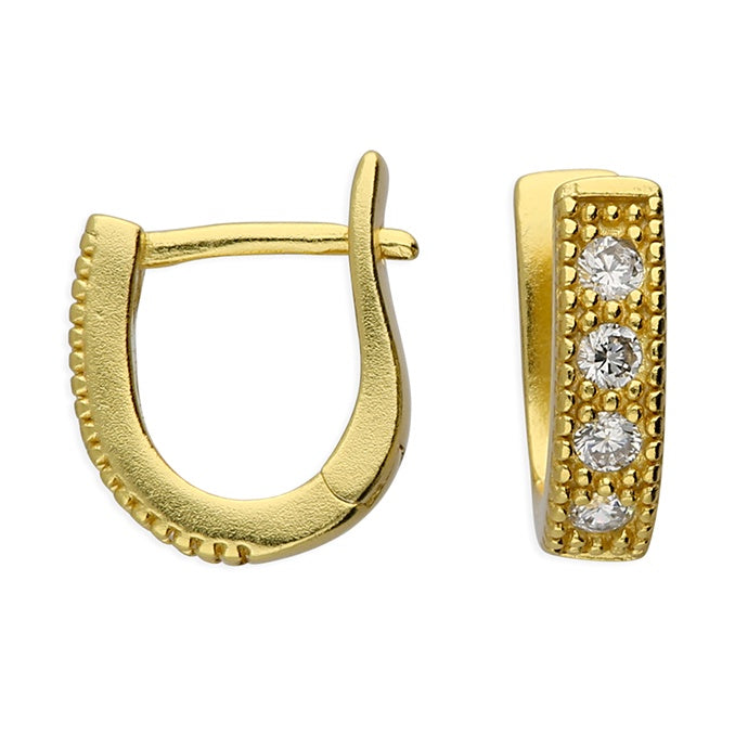 Gold Plated Fancy Huggie Hoops