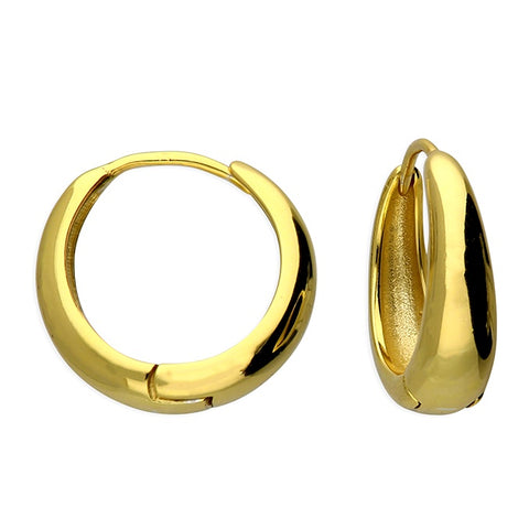 Gold Plated Tapered Hinged Hoops