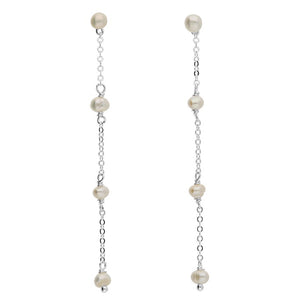 Silver Mini Freshwater Pearl Stud Drops