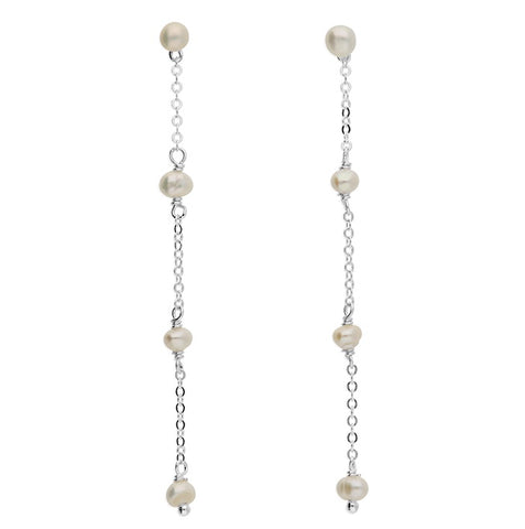 Silver Mini Freshwater Pearl Stud Drops