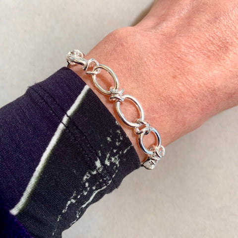 Sterling Silver Chunky Oval Link Bracelet