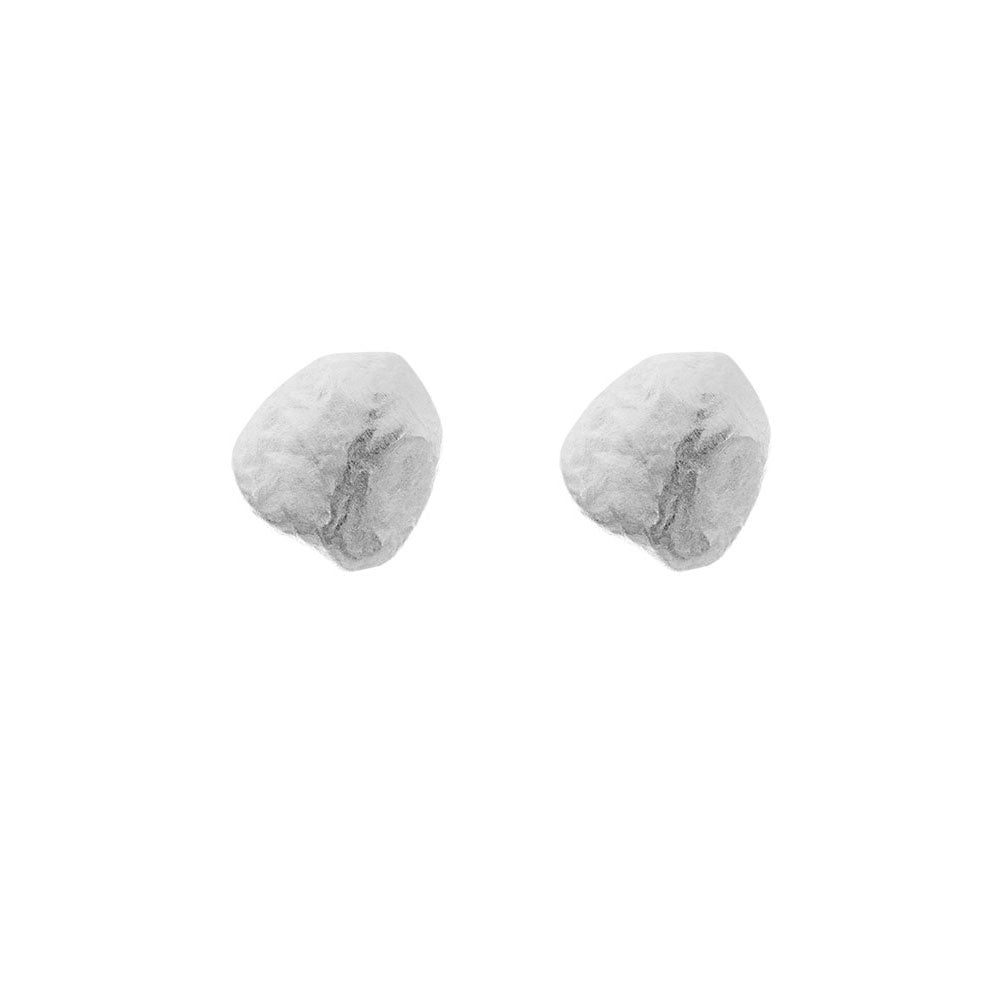 Silver Nugget Stud Earrings