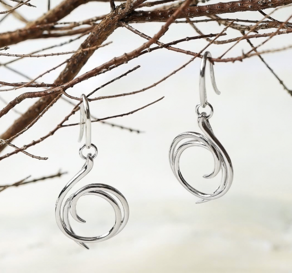 Kit Heath Silver Helix Wrap Drop Earrings