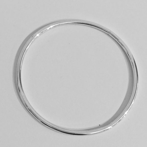 Silver Round Polished Bangle - 3mm Round Wire