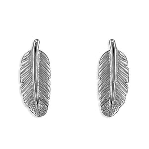 Sterling Silver Small Feather Studs