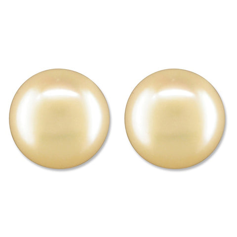 Sterling Silver White Pearl Button Stud