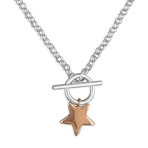 T-bar 18ct Rose Gold Mini Star Necklace