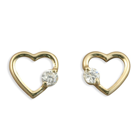 9ct Open Heart Studs