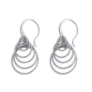 Sterling Silver Multi Circles Drop Earrings