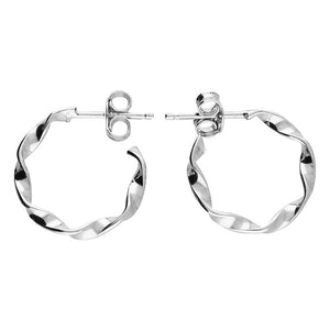 Sterling Silver Twist Hoop Earrings