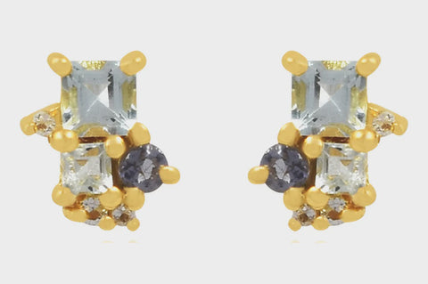 Florence Blue Topaz & Iolite Studs