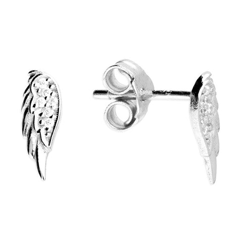 Silver CZ Wing Studs