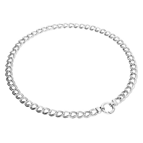 Silver Double Linked Curb Necklace