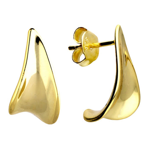 Gold J Hoop Studs