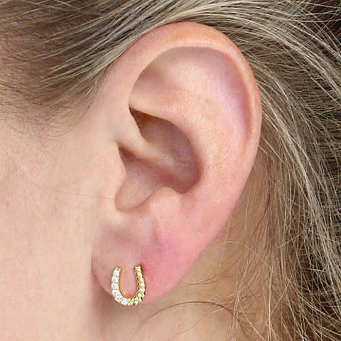 Gold Horseshoe Studs